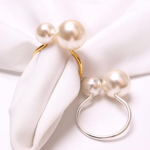 Pearl Napkin Ring - Silver (6)
