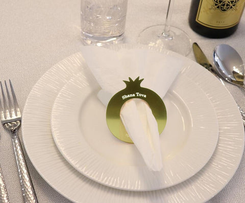 Pomegranate Napkin Rings (4) Gold