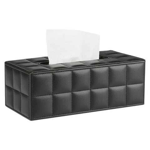 Tissue Box Black Grid