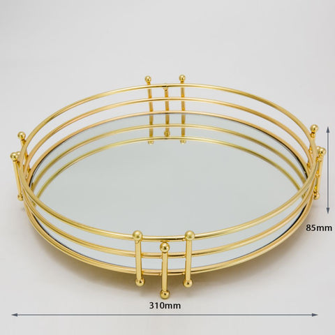 Gold Mirror Tray Round 31x31