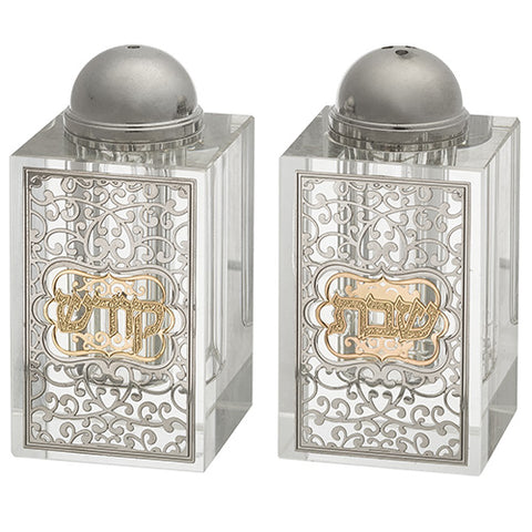 Crystal Salt Shaker with Laser Cut Plaque - Ornaments