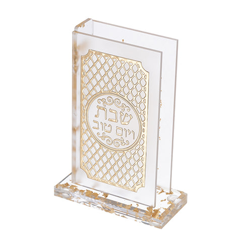Acrylic Matches Holder 13*9.5 cm - Gold Glitter