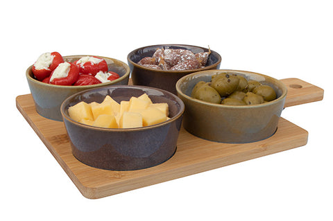 Dip Dish + 4 Bowls Multi Color