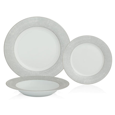 Brilliant Dinnerset French Lace Platin - 18 pcs