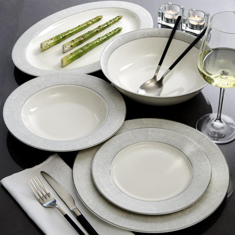Brilliant Dinnerset French Lace Platin - 18 pcs