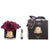 Cote Noire Five Roses Carmine Red in Black Vase