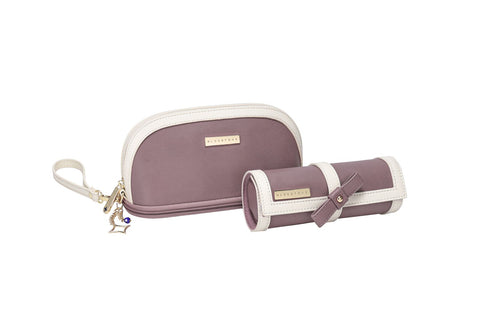 Bluestone Jewellery Roll - Purple/Beige