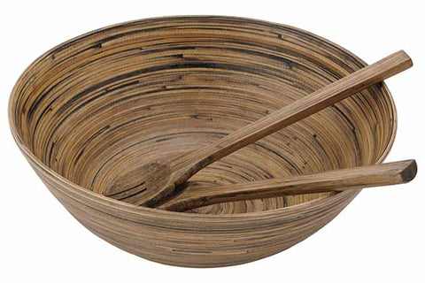 Set Of 3 Bamboo Salad Bowls