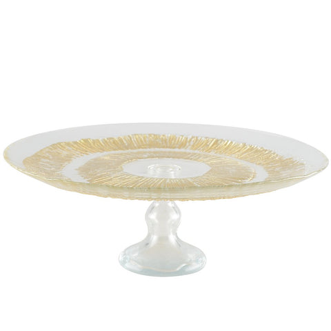 Golden Cake Dish 28x28x13cm