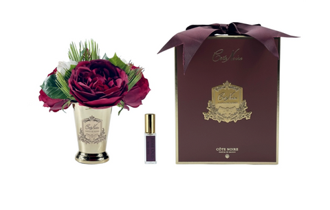 Cote Noire Gold Goblet Red Camelias