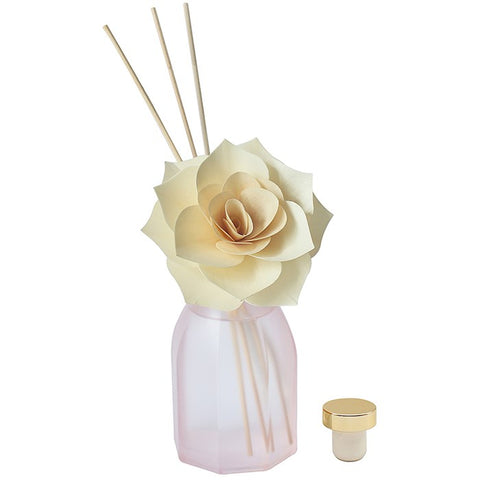 Satin Glass & Pink Flower DIffuser