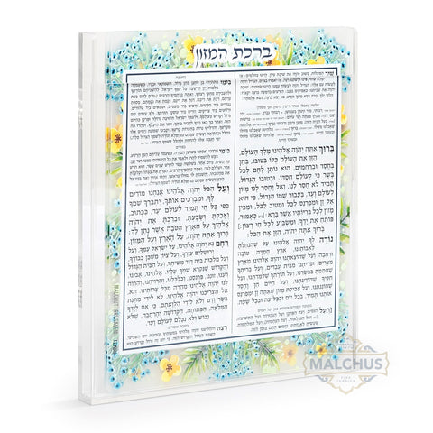Lucite Birchat Hamazon Cards with Magnet Holder (6)