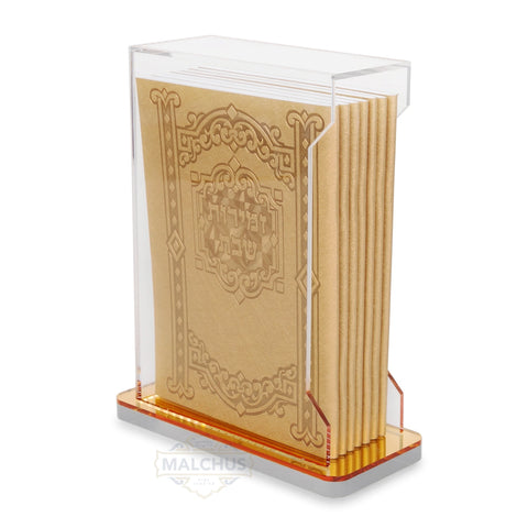 Lucite Zemiros Holder with 10 Zemiros - Brown