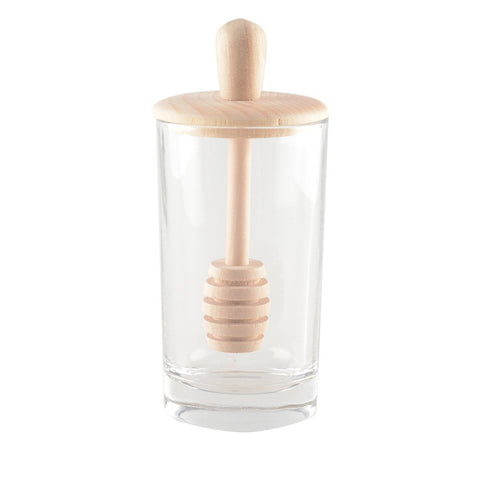 Honey Jar Glass and Wood