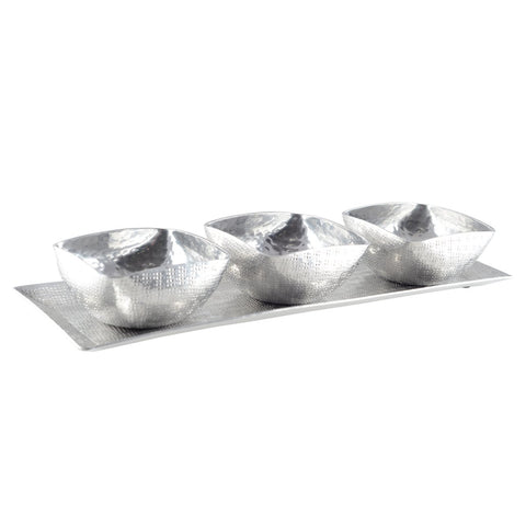 Set of 3 Cups on Aluminum Plate