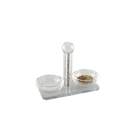 Crystal Salt & Pepper With Decorative Stones