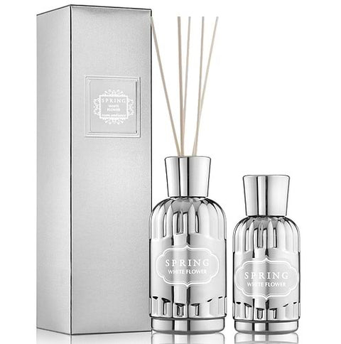 Spring 100ml Silver Luxury Diffuser – White Flower