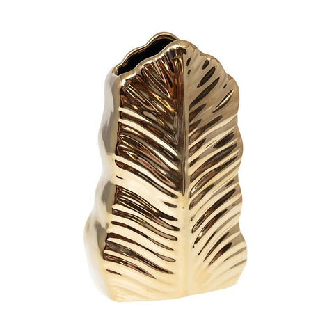 Golden Leaf Ceramic Vase