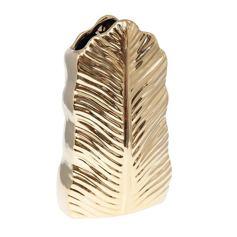 Golden Leaf Ceramic Vase 17.8 cm
