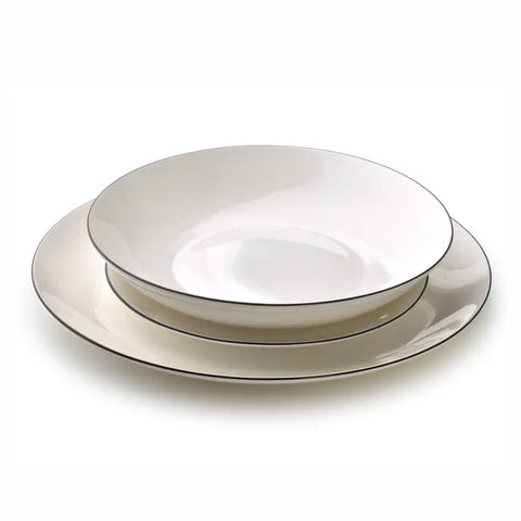 Lea Simple Dinner Set 18cm Black Stripe