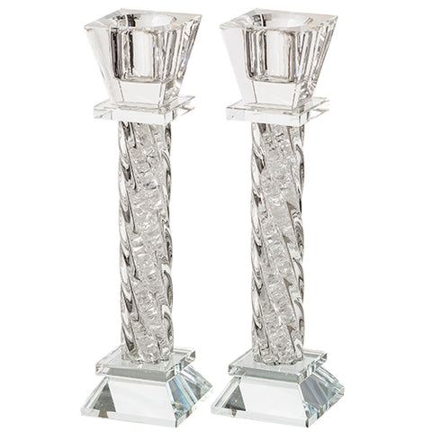 Crystal Candle sticks 11cm- With Decorative Stones