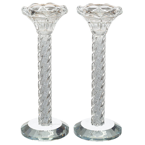 Crystal Candlesticks 18 cm with Stones