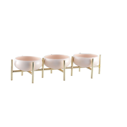 Beige and Gold Aperitif Plate 3 Compartments