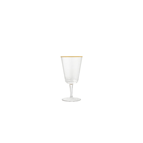 Optic Wine Glass (6) - Gold Rim 325 ml