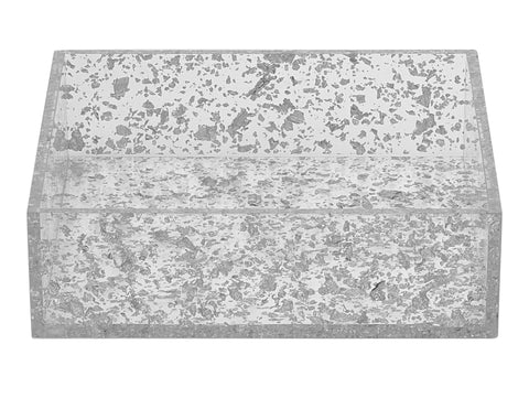 Napkin Holder Silver Flakes Lucite