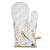 Oven Mitt White Green Cotton Wflowers