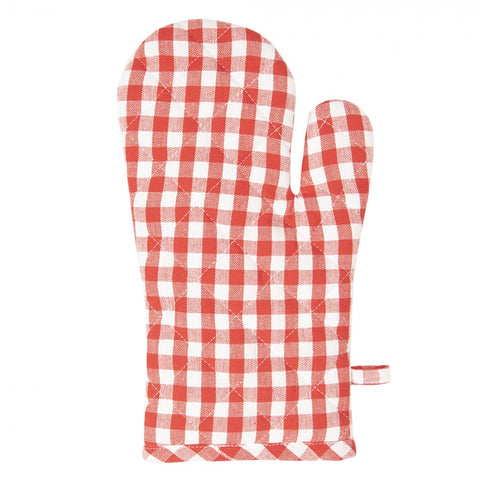 Oven Mitt Red White Cotton Apples