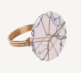 Napkin Rings White Marble Gold