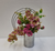 Silver Vase hoops + Flowers - #011