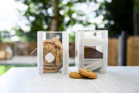 Cookie Jar Acrylic Grey Marble