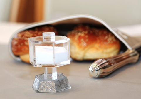 Salt Dish Silver Acrylic With Lid