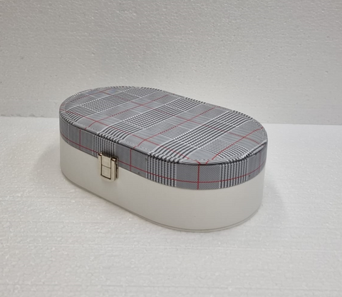Jewellery Box Oval Pepita Grey