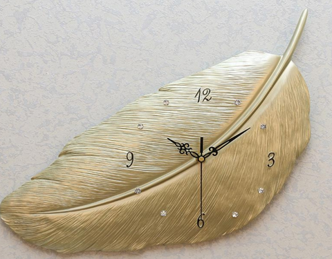 Wall Clock Leaf Gold