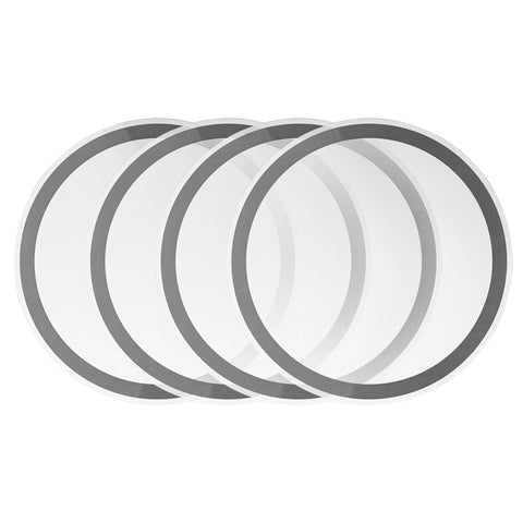 Round Acrylic Chargers Silver Border (4)