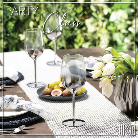 Wine Glass (6) - Ombre Silver Hand Blown 621 ml