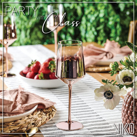 Wine Glass (6) - Rose Gold Ombre Hand Blown 561 ml