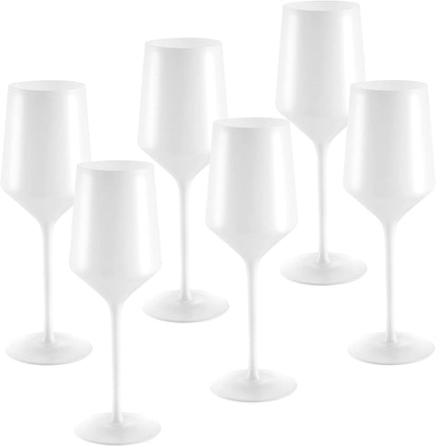 Wine Glass (6) - White Matt hand Blown 325 ml